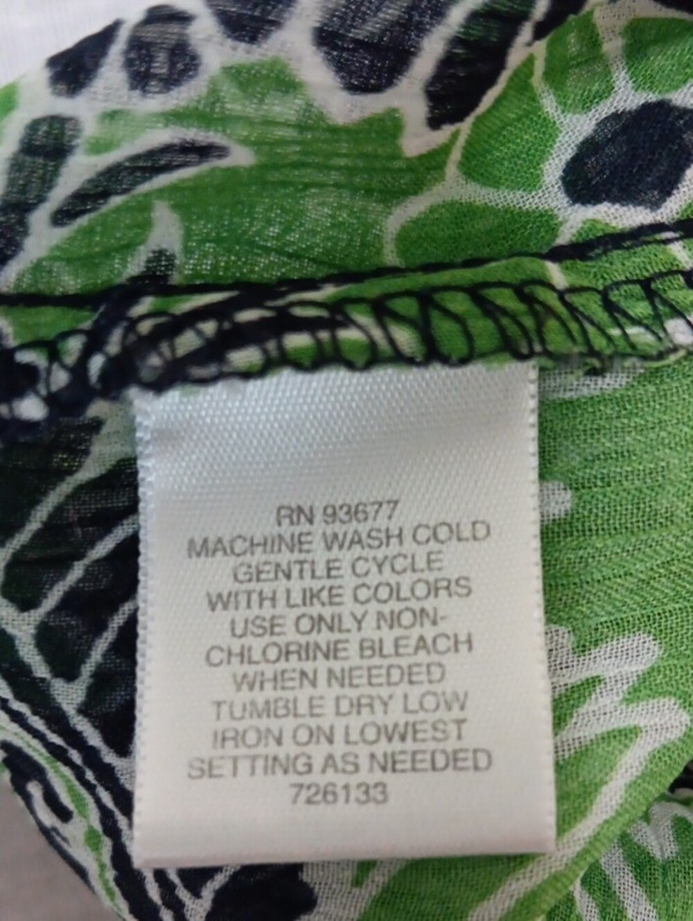 Liz Claiborne Green and Black Paisley Blouse - Picture 12 of 16